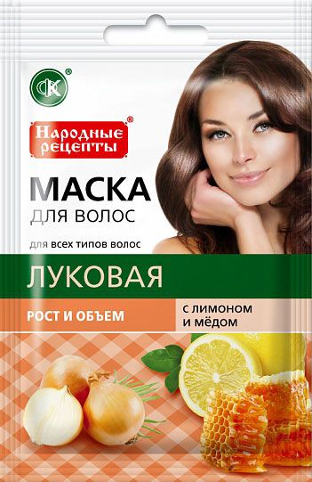 Натуральная маска для волос "Луковая с лимоном и медом" рост и объем