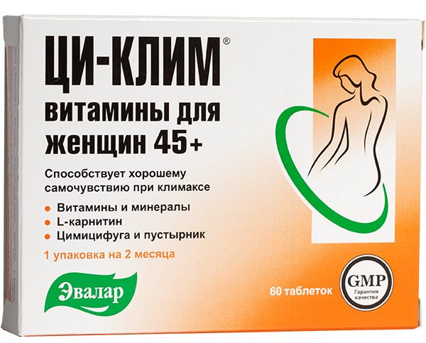 Эвалар Ци-Клим витамины для женщин 45+